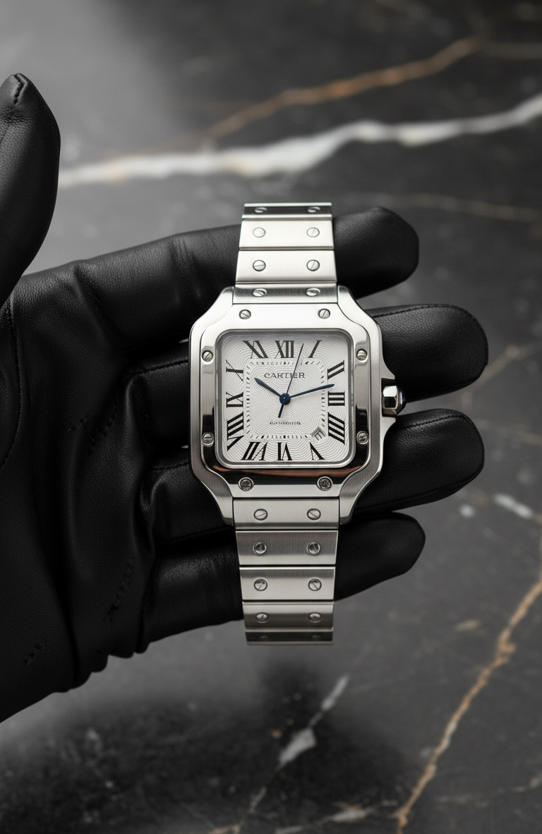 The Cartier Santos All-Steel