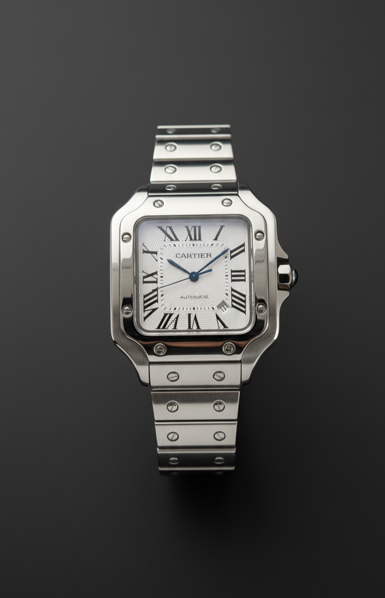 The Cartier Santos All-Steel